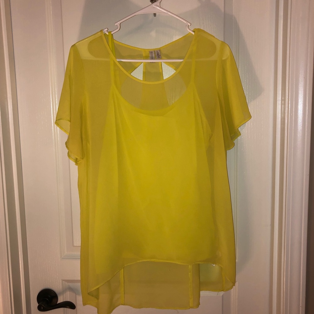 *bundle deal*   bright yellow high low top